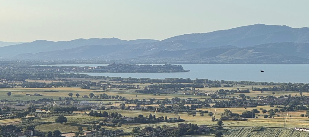 View north of Castiglione del Lago from Panicale
