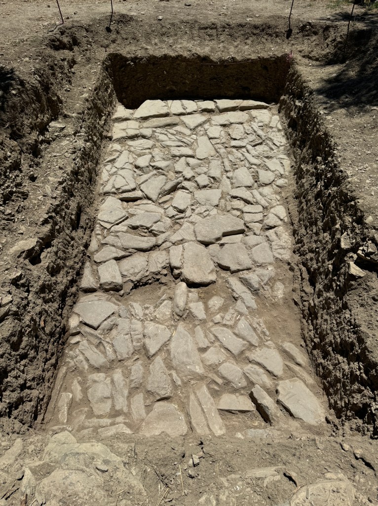 Cobble road, view south. 